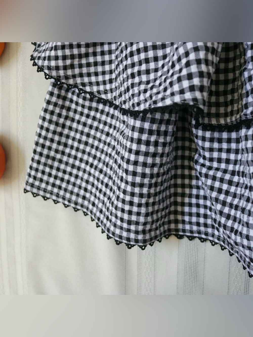 Sugarkiss black and white gingham ruffle tiered mini skirt - Picture 4 of 6